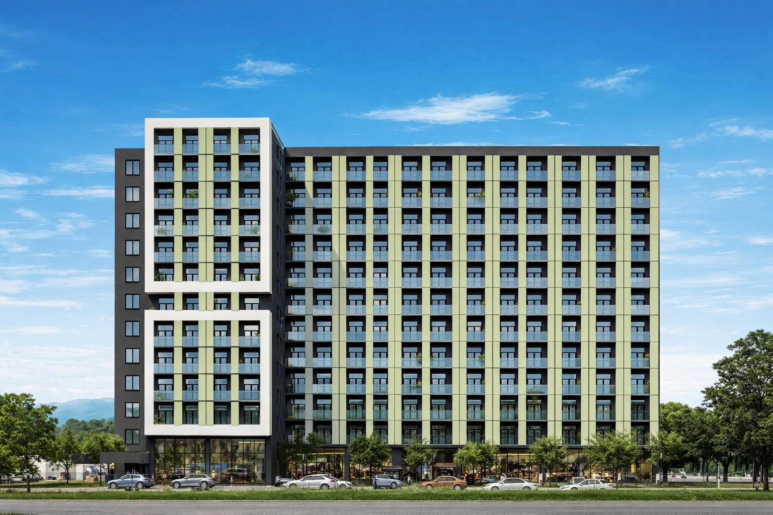 Green House Towers Block B - Georgia, Rustavi city, 11th microdistrict, opposite the rugby stadium